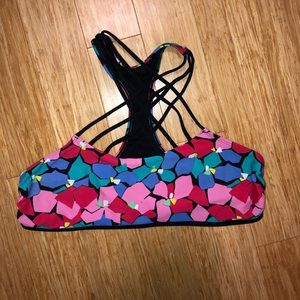 Aerie floral bikini top